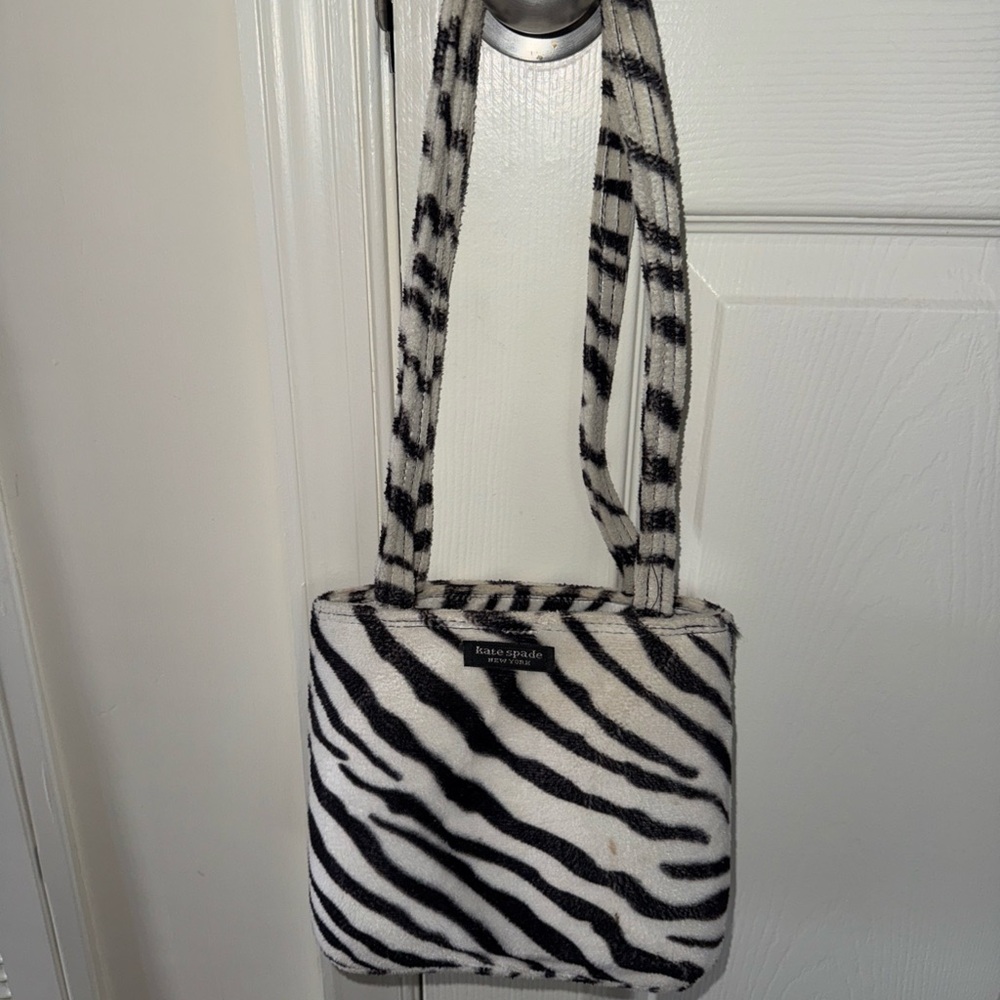 Kate Spade New York Faux Fur Zebra shoulder bag purse y2k
